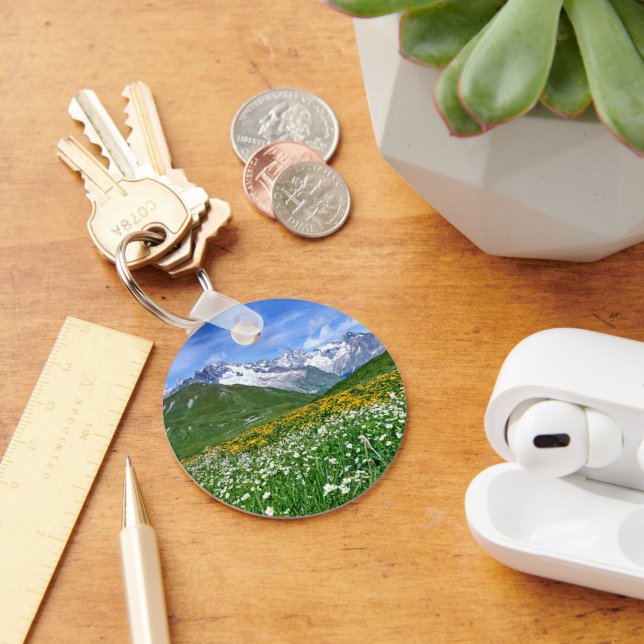 Mountains | Swiss Alps Valley Spring Key Ring (Desk)