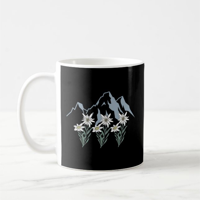 Mountains Switzerland Alps Edelweiss Basket Alpine Coffee Mug (Left)