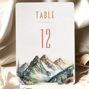Mountains Table Numbers Wedding
