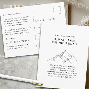 Mountains Take the High Road for Congress  Postcard