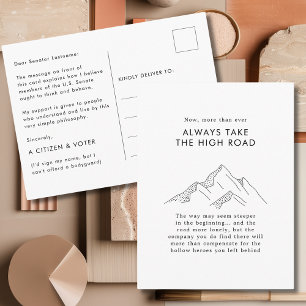 Mountains Take the High Road for Senators Postcard