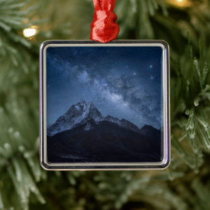 Mountains   Thamserku Mountain, Nepal Metal Ornament