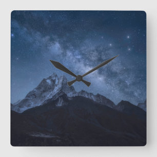Mountains   Thamserku Mountain, Nepal Square Wall Clock