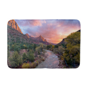 Mountains The Watchman Zion Nathional Park Utah Bath Mat
