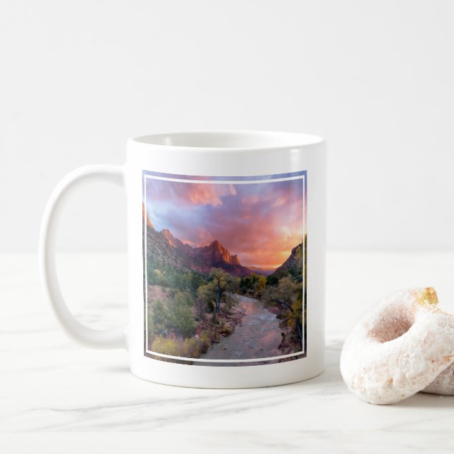 Mountains | The Watchman Zion Nathional Park Utah Coffee Mug (With Donut)