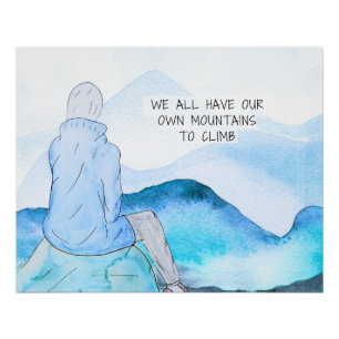 Mountains To Climb Watercolor Art Print