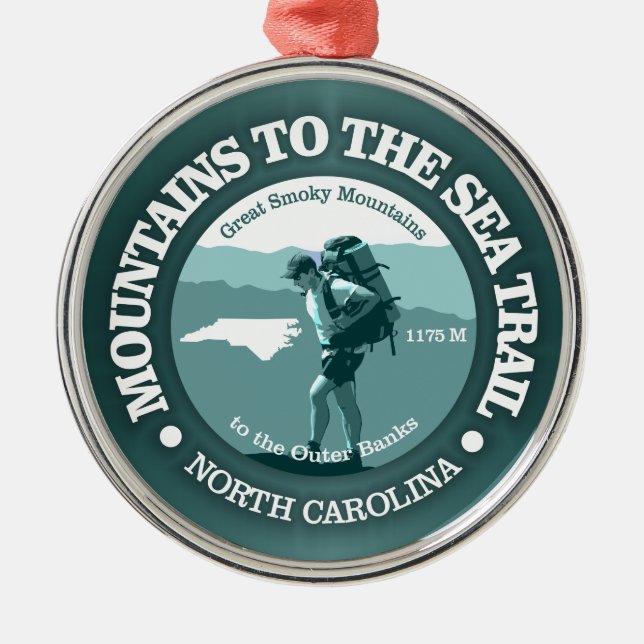 Mountains to the Sea Trail (T) Metal Ornament (Front)