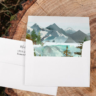 Mountains & Trees Rustic Envelope