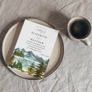 Mountains & Trees Rustic Wedding Invitation