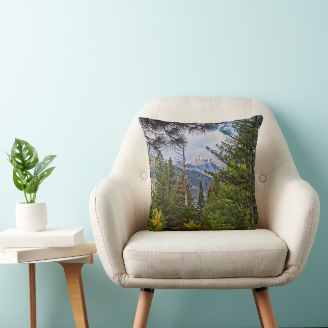 Mountains & Trees Throw Pillow (Chair)