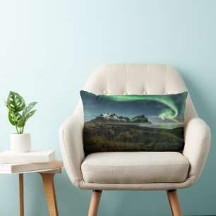 Mountains Vestrahorn Mountain, Iceland Lumbar Cushion