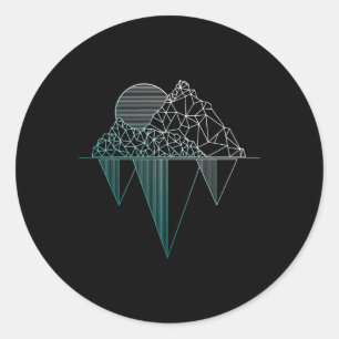 Mountains Vintage Hiking Camping Trekking Climbing Classic Round Sticker