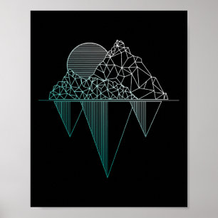 Mountains Vintage Hiking Camping Trekking Climbing Poster