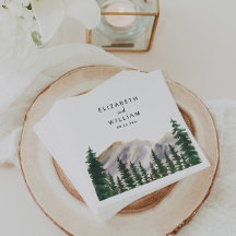 Mountains Watercolor Forest Wedding