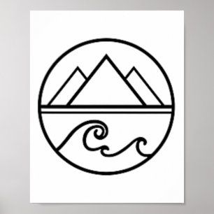 Mountains Waves Nature Outdoor Surf Hiking Hiker S Poster