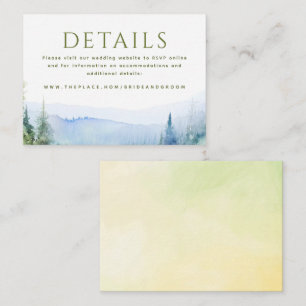 Mountains Wedding Details Small Enclosure Card