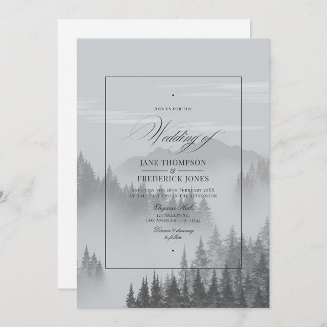 Mountains Wedding Invitation (Front/Back)