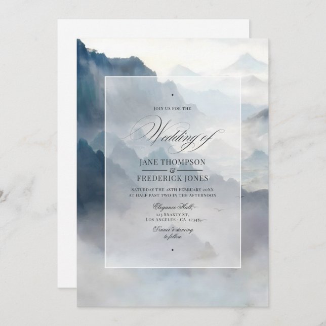 Mountains Wedding Invitation (Front/Back)