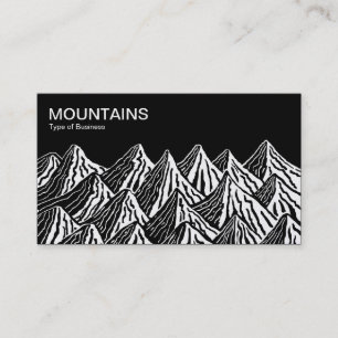 Mountains - White and Black (Gold) Business Card