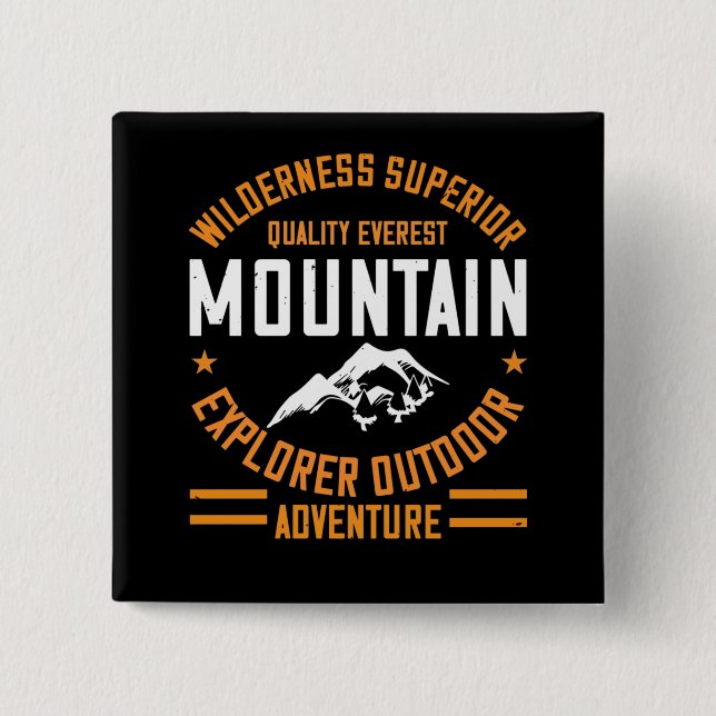 Mountains - Wilderness Explorer Outdoor Adventure 15 Cm Square Badge (Front)
