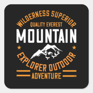 Mountains - Wilderness Explorer Outdoor Adventure Square Sticker