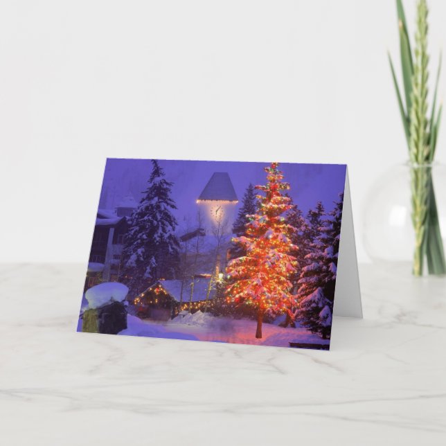 Mountains Winter Snow Holiday Card (Front)