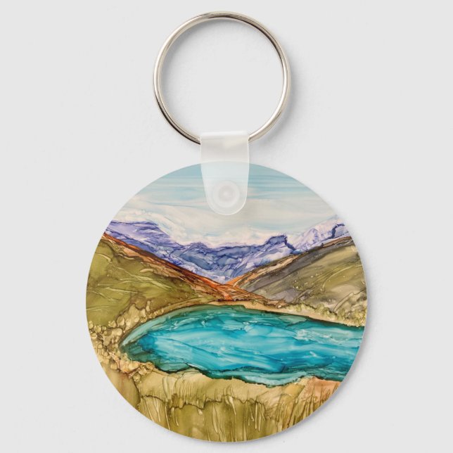 Mountains with lake  key ring (Front)