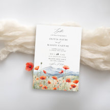 Mountains Woods Rustic Popppy Wildflowers Wedding