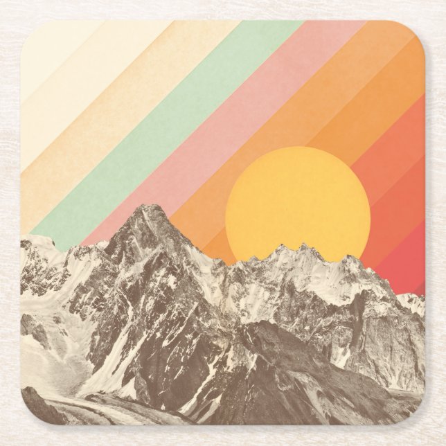 Mountainscape 1 | Florent Bodart Square Paper Coaster (Front)