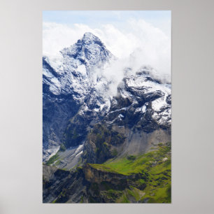 Mountainside in the Swiss alps Poster