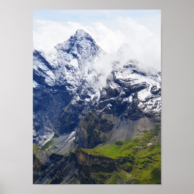 Mountainside in the Swiss alps Poster (Front)