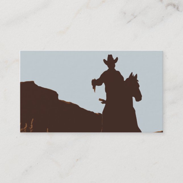 Mounted Cowboy on Horse Western Business Cards (Front)