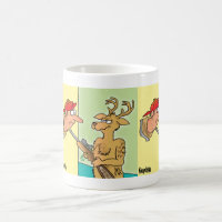 Mounted Deer Hunter Head cartoon coffee mug