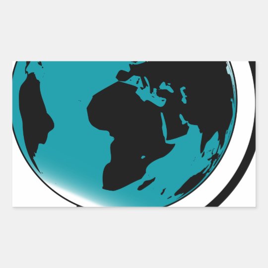 Mounted Globe On Rotating Swivel Rectangular Sticker