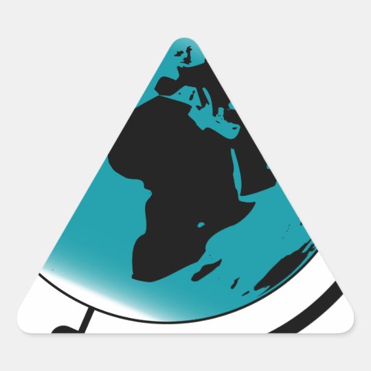 Mounted Globe On Rotating Swivel Triangle Sticker