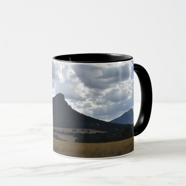 Mounts Sturgeon and Abrupt Under Dramatic Clouds  Mug (Front Right)