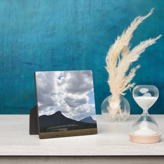 Mounts Sturgeon and Abrupt Under Dramatic Clouds  Plaque (Insitu)