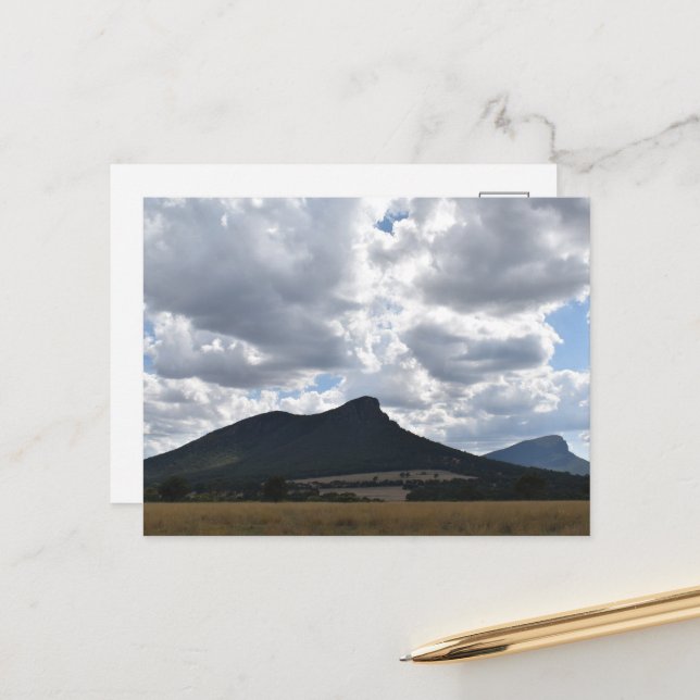 Mounts Sturgeon and Abrupt Under Dramatic Clouds  Postcard (Front/Back In Situ)
