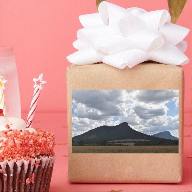 Mounts Sturgeon and Abrupt Under Dramatic Clouds  Rectangular Sticker (Party)