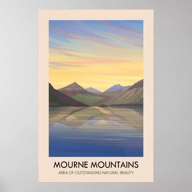 Mourne Mountains AONB Travel Poster (Front)