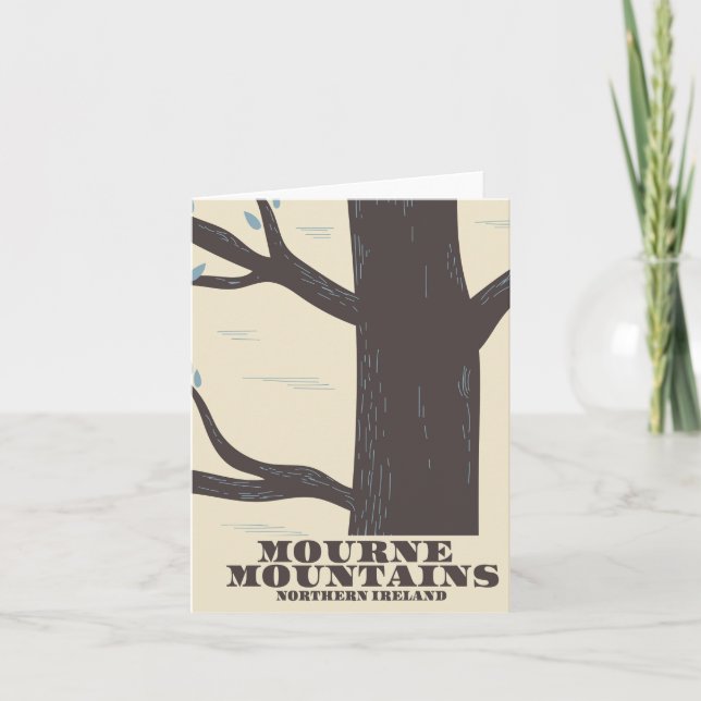 mourne mountains northern ireland travel poster holiday card (Front)