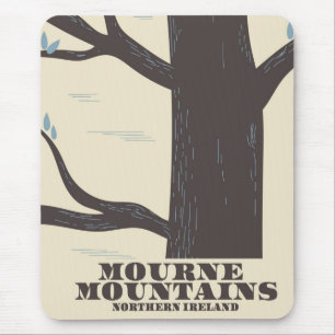mourne mountains northern ireland travel poster mouse pad