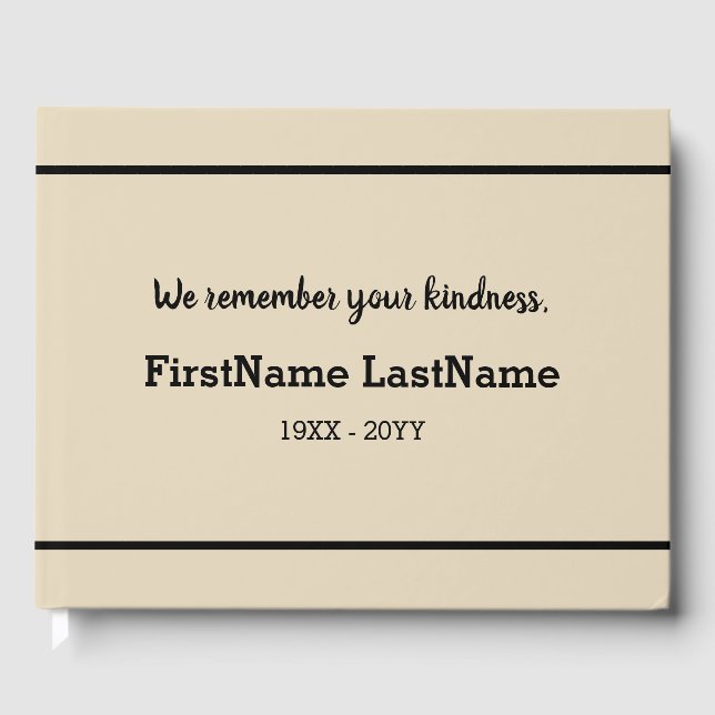Mournful and Customised Funeral Guestbook (Front)