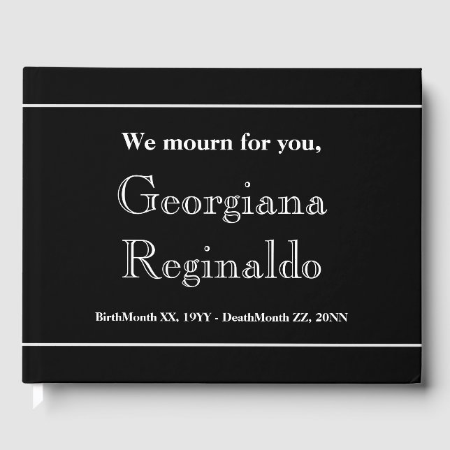 Mournful & Elegant Memories Guestbook (Front)