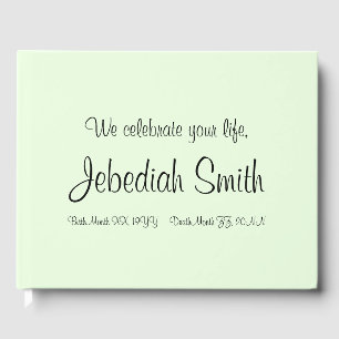 Mournful, Respectable, Green Memorial Guest Book