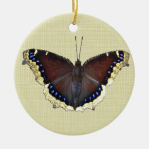 Mourning Cloak Butterfly - Nymphalis antiopa Ceramic Tree Decoration