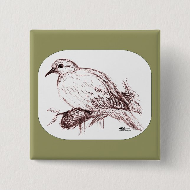 Mourning Dove Baby 15 Cm Square Badge (Front)