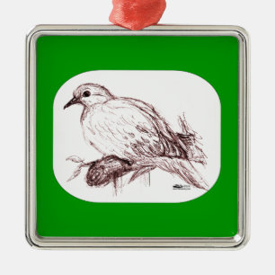 Mourning Dove Baby Metal Ornament