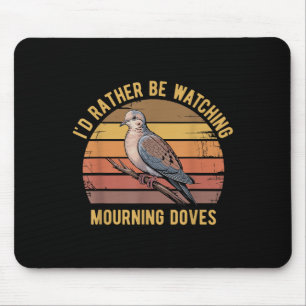 Mourning Dove Bird Lover Vintage Retro Sunset Bird Mouse Pad