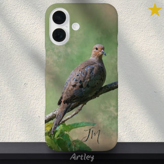Mourning Dove Bird Painting Custom Name iPhone 16 Case